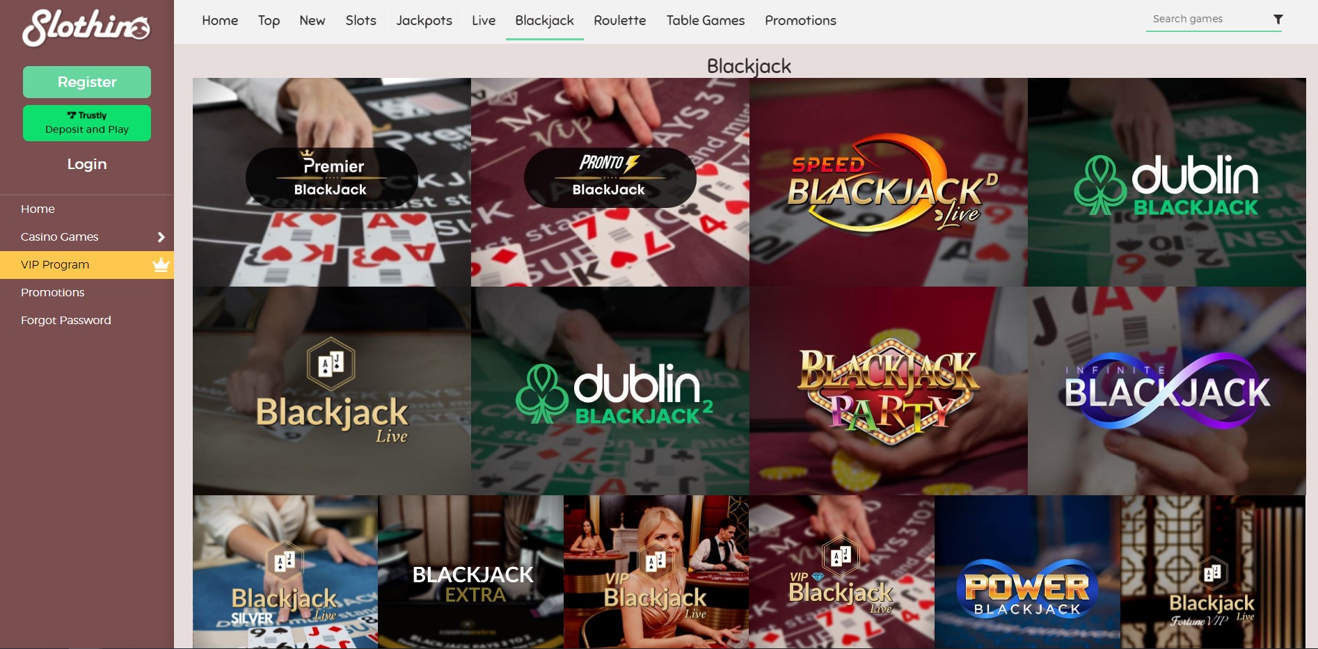 Slothino casino blackjack