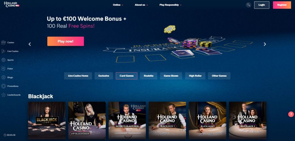 holland casino overzicht live blackjack spel lobby