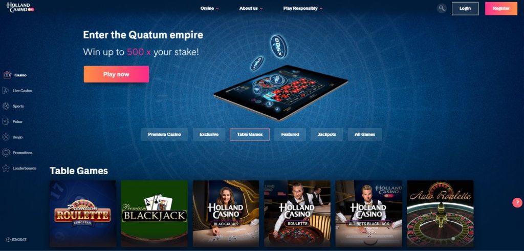 Holland casino overzicht spel lobby